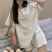 Loose Slimming Short Sleeve T-shirt High Waist Wide Leg Shorts