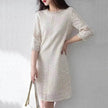 Loose Temperament Hollow-out Three-quarter Sleeve Straight Skirt