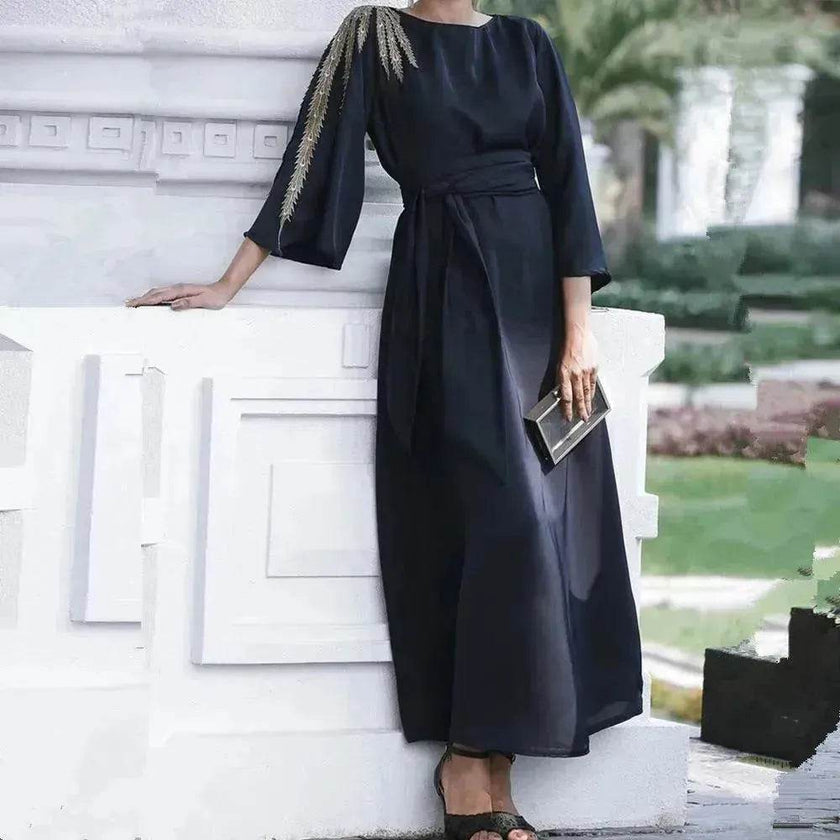 Loriya Exquisite Embroidery Sleeve Cardigan Women's Dress Evening Party Cocktail Party Dress