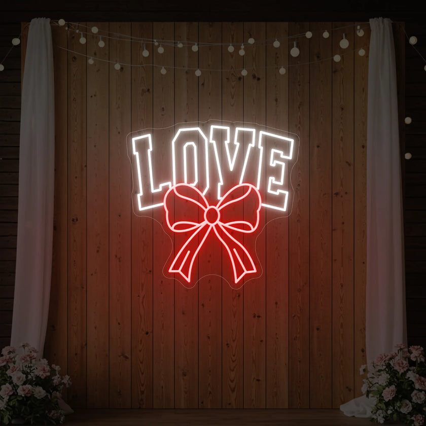 Love and Ribbon Neon Sign