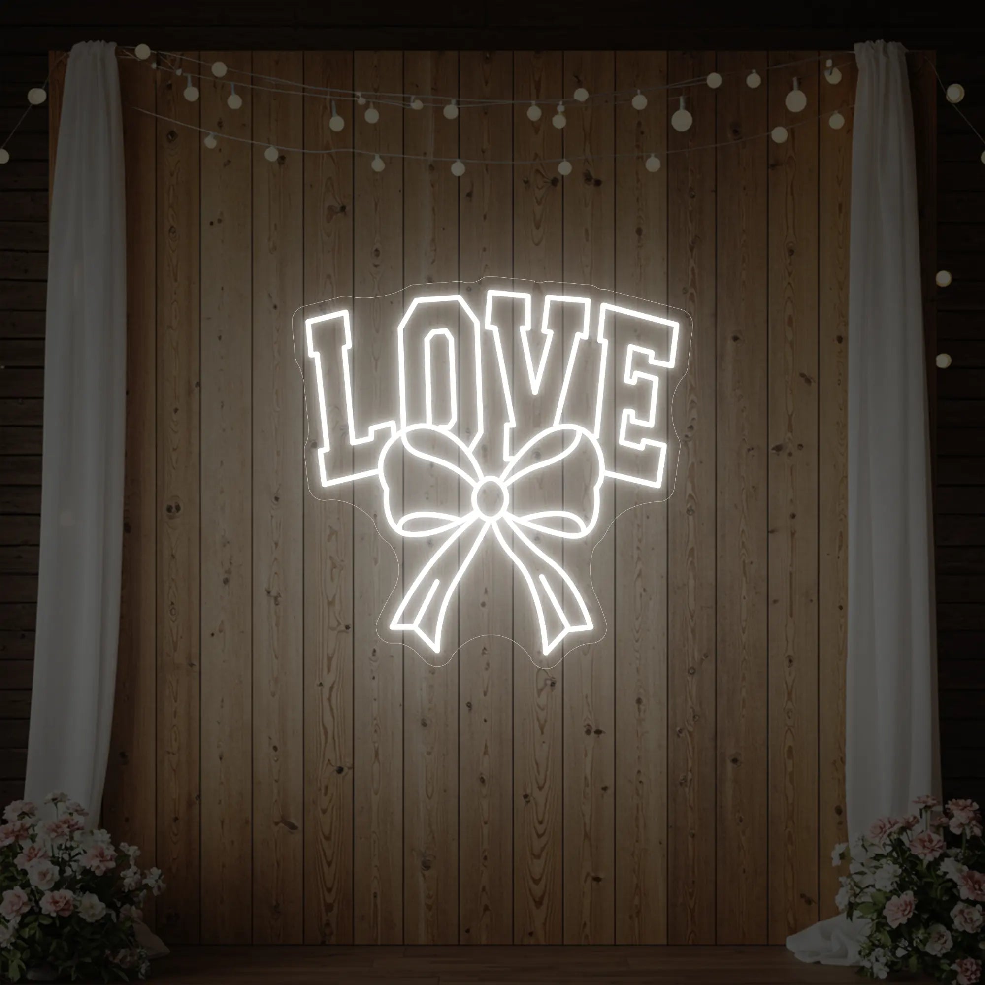 Love and Ribbon Neon Sign