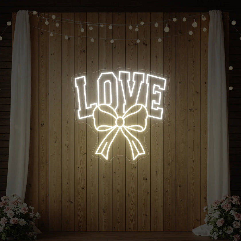 Love and Ribbon Neon Sign