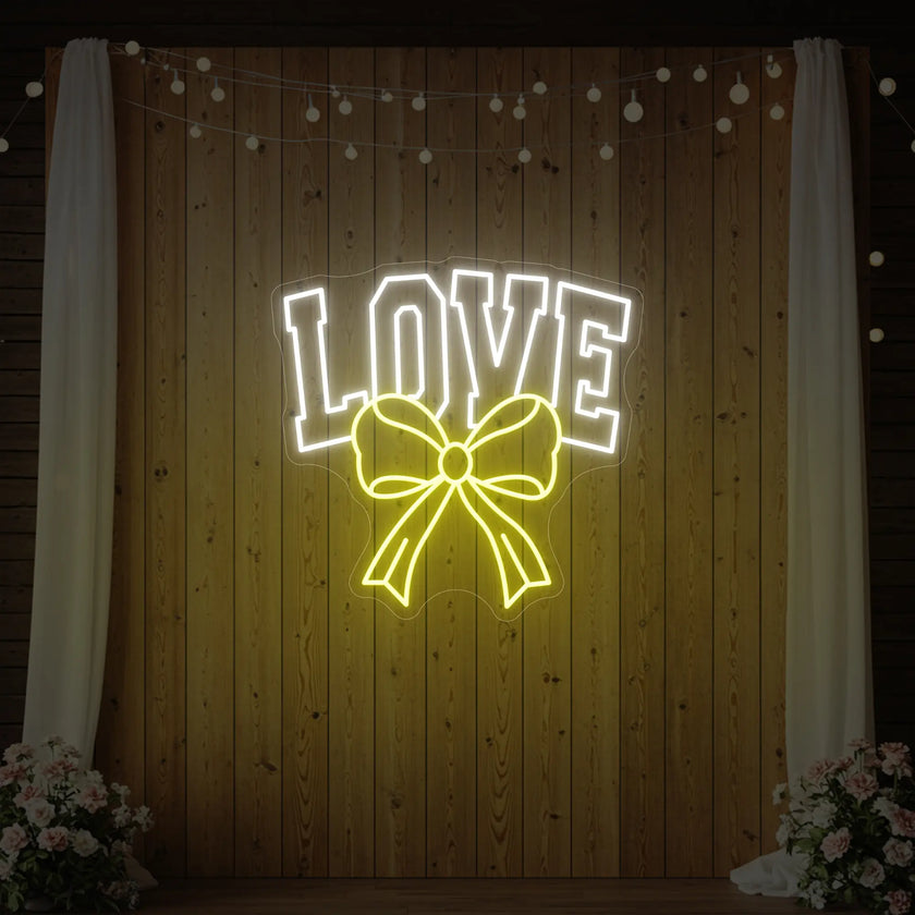 Love and Ribbon Neon Sign