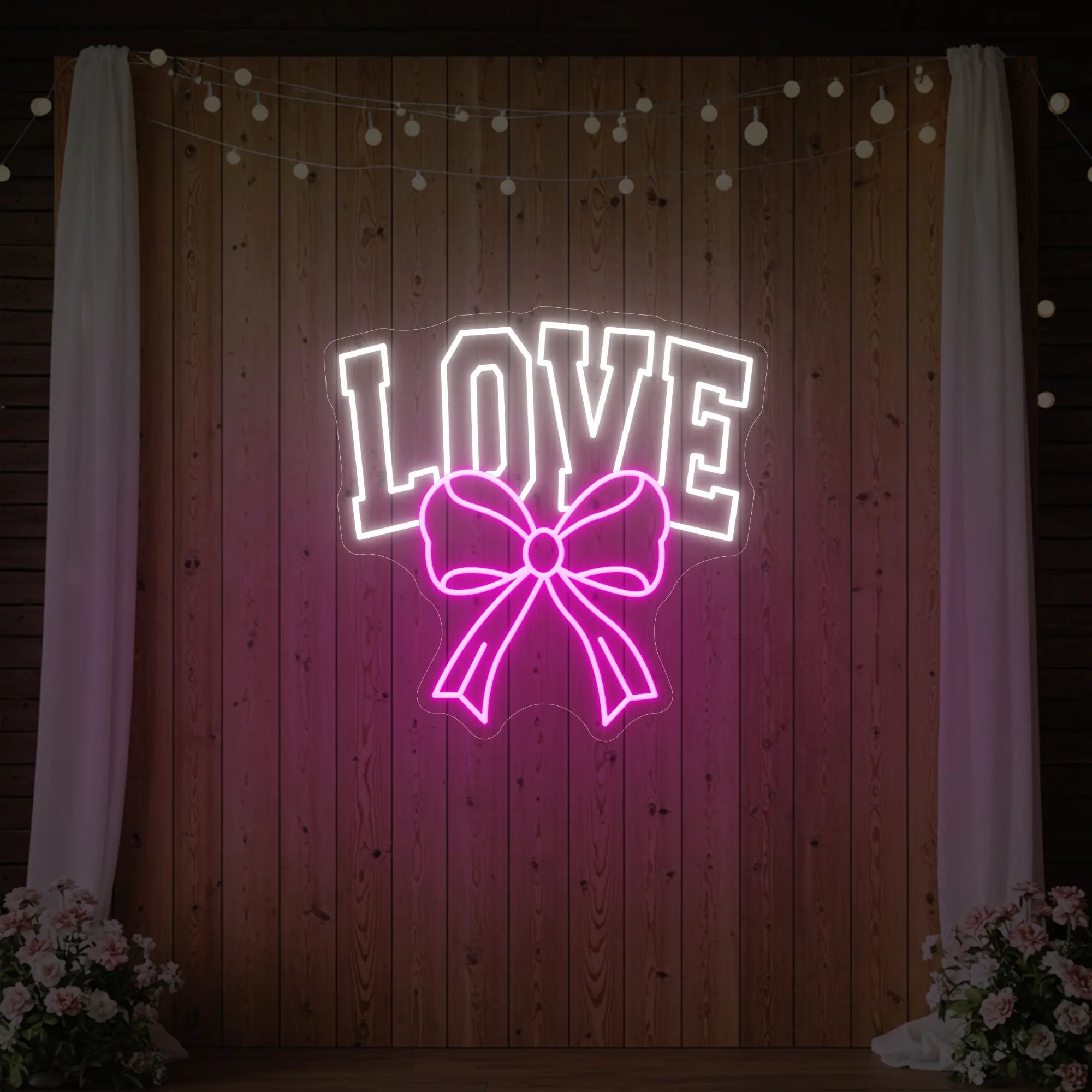 Love and Ribbon Neon Sign