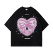 Love Heart Bow Tie Printed Short Sleeve