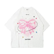 Love Heart Bow Tie Printed Short Sleeve