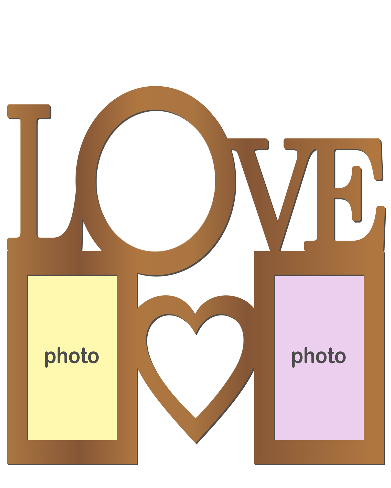 Toile photo collage amour 16x20