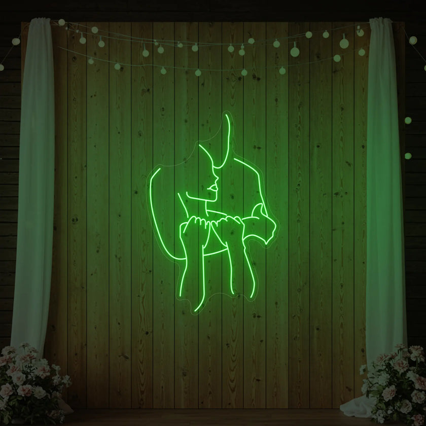 Lovers Holding Each Other Neon Sign