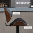 Alpine Modern Adjustable Counter/Bar Stools with Swivel Seat-Set of 2-Black
