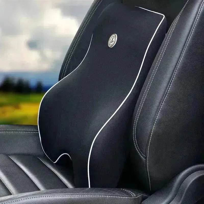 Memory Foam Lumbar Cushion & Headrest Set – Space Foam Back & Neck Support for Office Chair & Car Seat