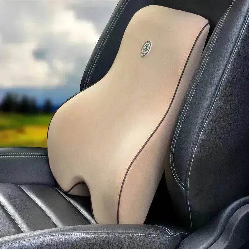 Memory Foam Lumbar Cushion & Headrest Set – Space Foam Back & Neck Support for Office Chair & Car Seat