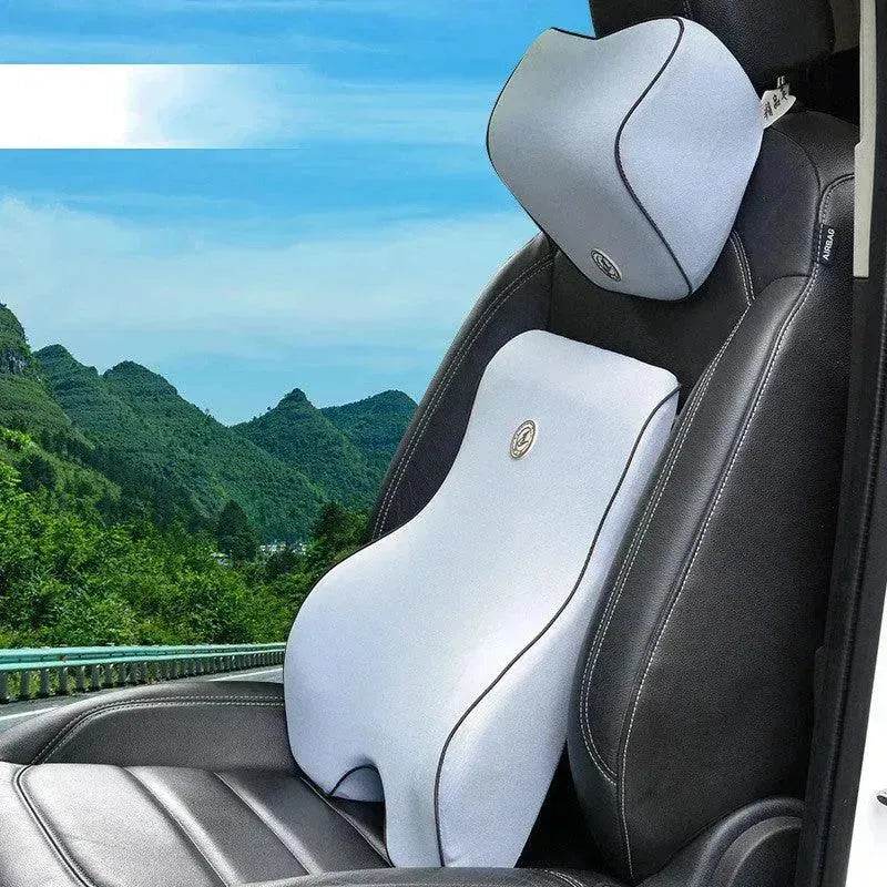 Memory Foam Lumbar Cushion & Headrest Set – Space Foam Back & Neck Support for Office Chair & Car Seat