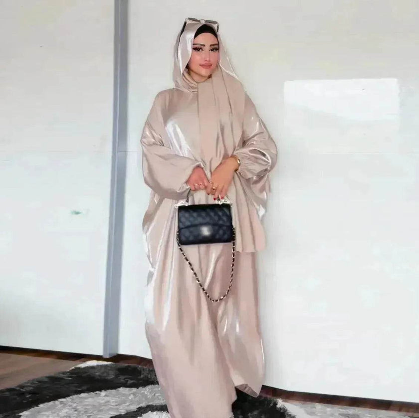Lustre Batwing style Abaya Dress for Arab Dubai Turkey Middle East Women