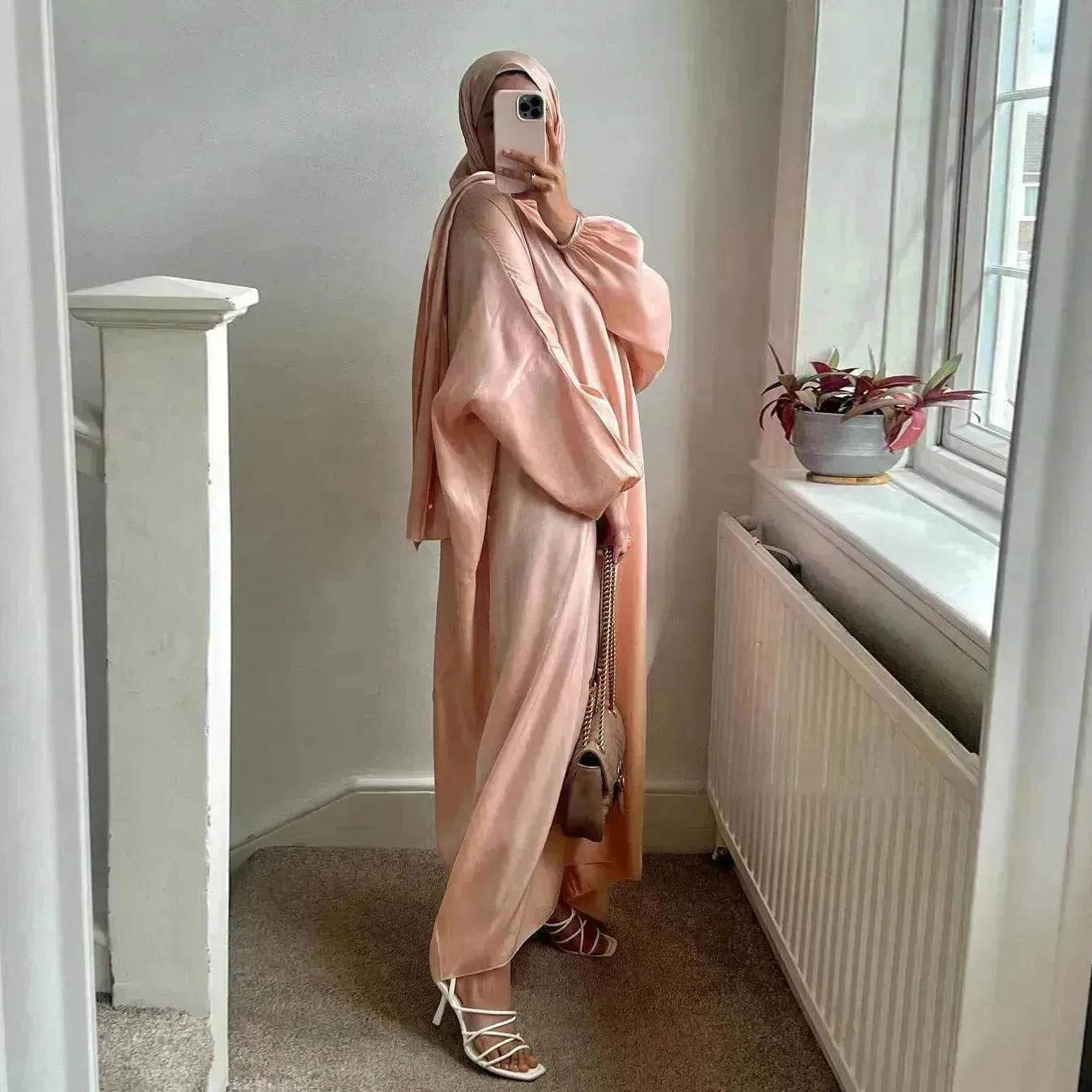 Lustre Batwing style Abaya Dress for Arab Dubai Turkey Middle East Women