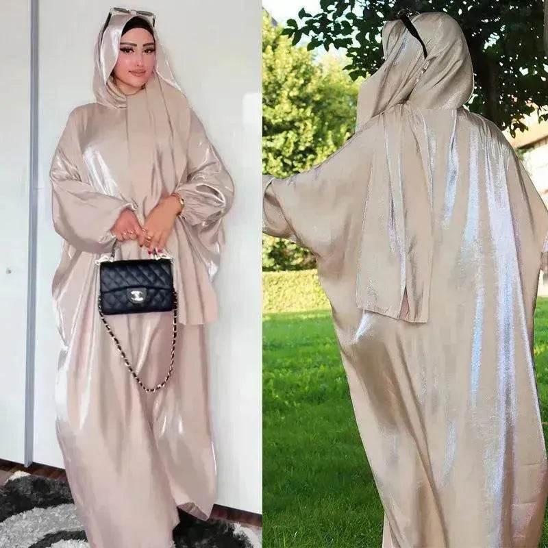 Lustre Batwing style Abaya Dress for Arab Dubai Turkey Middle East Women