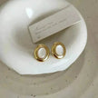 Luxury French Retro Tiger eye Metal Stud Earrings For Women Weeding Earrings