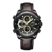 Luxury Men's Waterproof Sports Leather Strap Electronic Multi-function Watch
