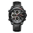 Luxury Men's Waterproof Sports Leather Strap Electronic Multi-function Watch