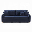 Bica Velvet Condo Size Sleeper Sofa w/Storage - Navy Blue