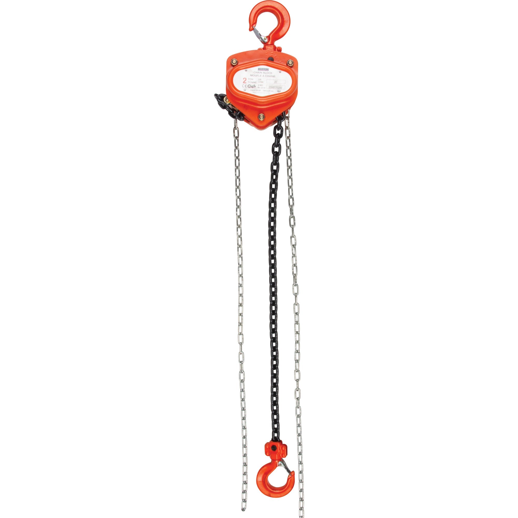 Chain Hoist, 20' Lift, 6000 lbs. (3 tons) Capacity, Alloy Steel Chain