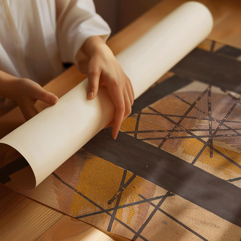 Lyubov Popova Abstract Art Print: Geometric Lines & Earthy Tones