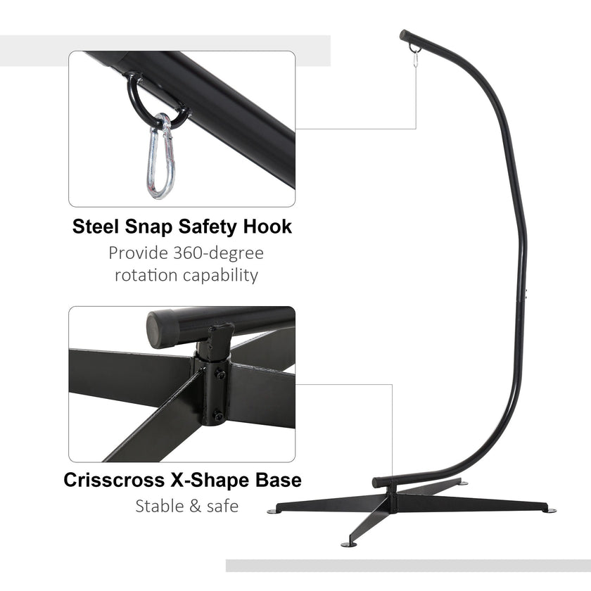 Outsunny Hanging Hammock Chair Stand C Stand Steel for Indoor Outdoor Air Porch Swing Chair
