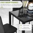 Zaya 5-Piece Rectangular Glass Dining Set for Small Spaces-Black