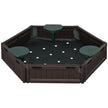Outsunny Sandbox for Kids with Cover DIY Sandpit Outdoor Play 3 Seats Bottom Liner Backyard