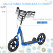 HOMCOM Kids Scooter Street Bike with 12 Tire for Ages 5+ Ride on Toy Blue