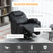 Brady Massage Recliner Chair with Swivel, Rocker Features and  8 Vibration Points-Black