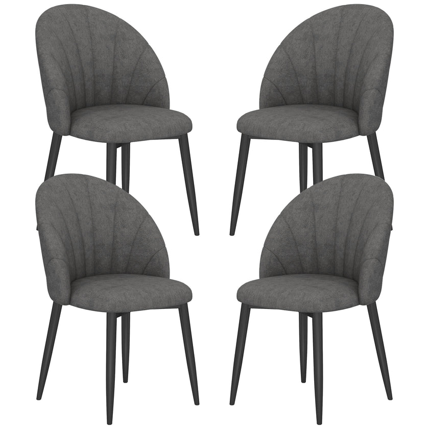 Skylar Modern Dining Chairs Set of 4-Dark Grey