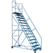 CSA-Certified Rolling Step Ladder with Locking Step, 14 Steps, 30