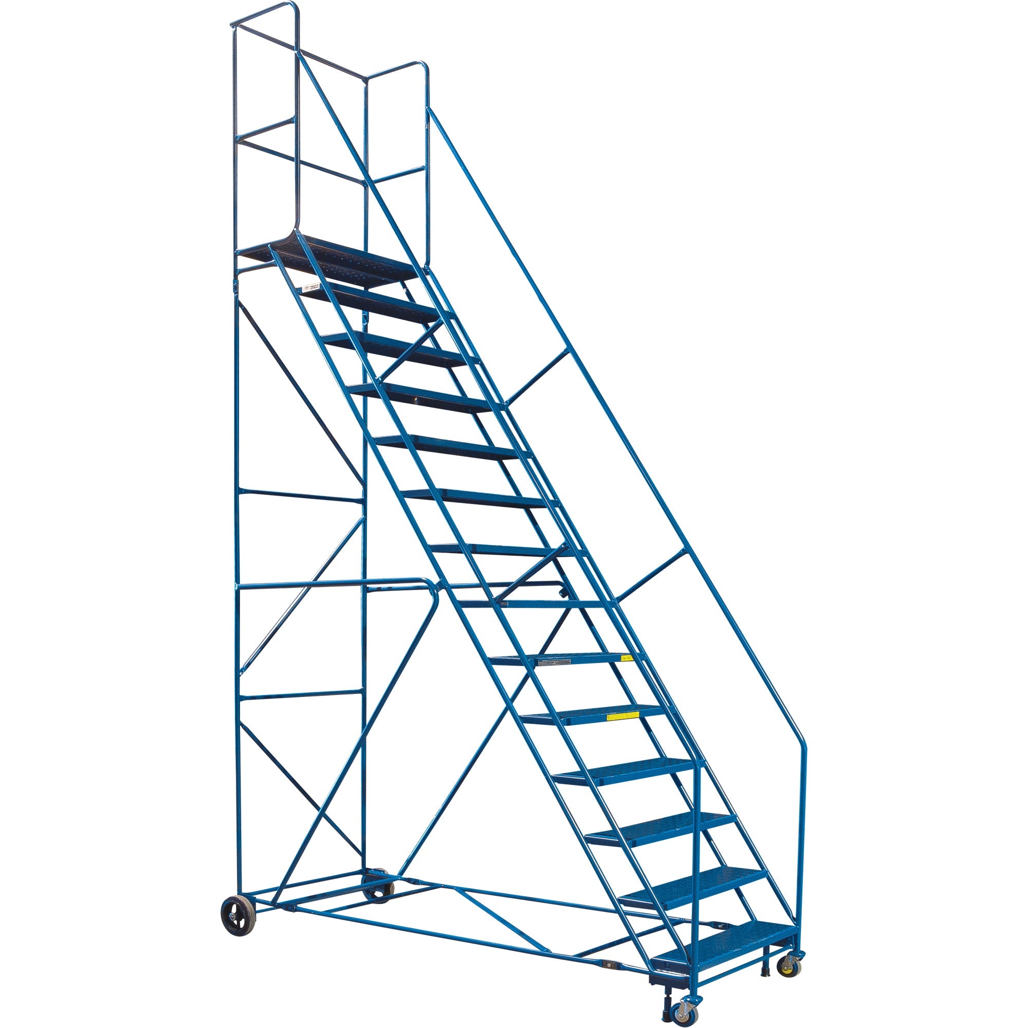CSA-Certified Rolling Step Ladder with Locking Step, 14 Steps, 30