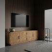 Machala Media Cabinet in Rustic Blonde