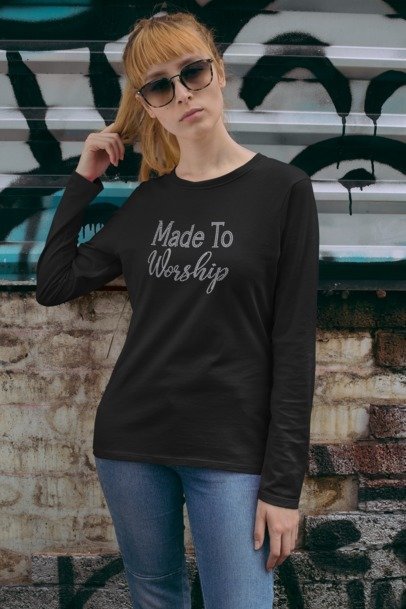 Made to Worship Rhinestone Shirt – Christian Faith Sparkle Bling Tee | Blingdazzel