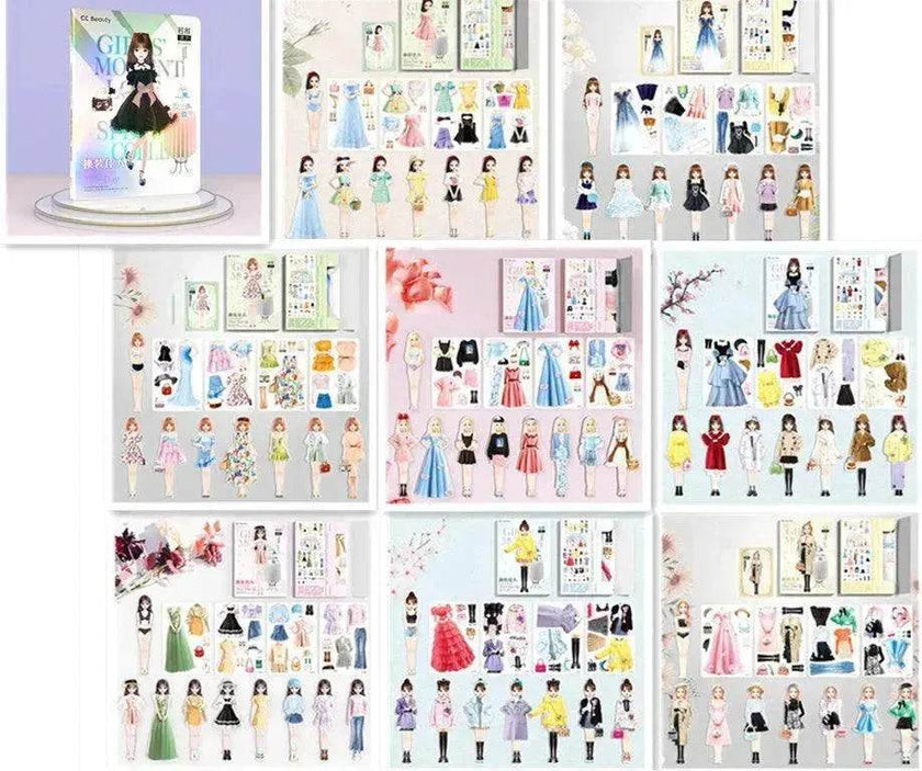 Magnetic Baby Girl Dressing Stickers Baby Clothing Stickers Book Toys