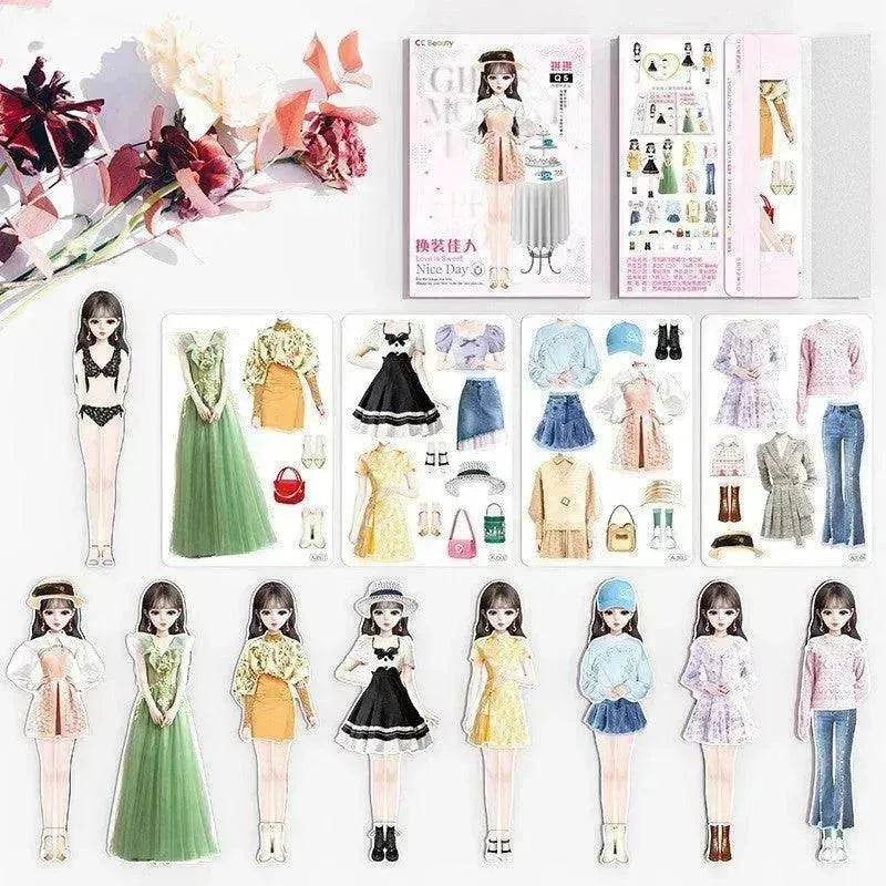 Magnetic Baby Girl Dressing Stickers Baby Clothing Stickers Book Toys