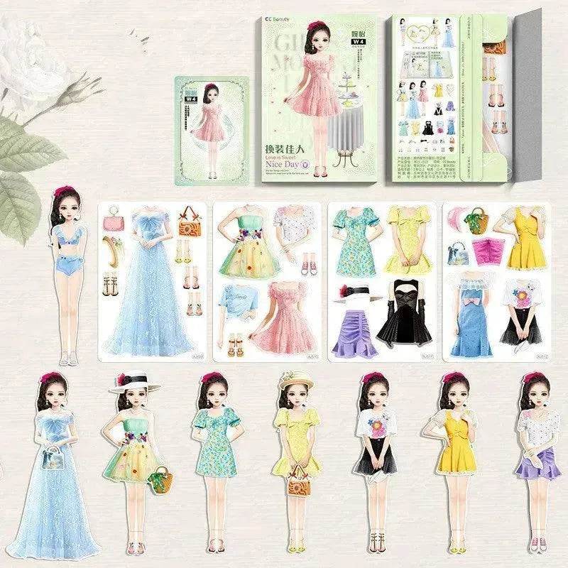 Magnetic Baby Girl Dressing Stickers Baby Clothing Stickers Book Toys