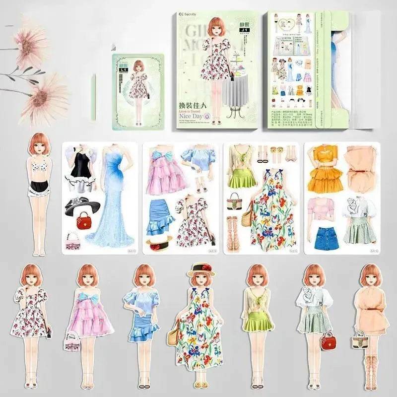 Magnetic Baby Girl Dressing Stickers Baby Clothing Stickers Book Toys