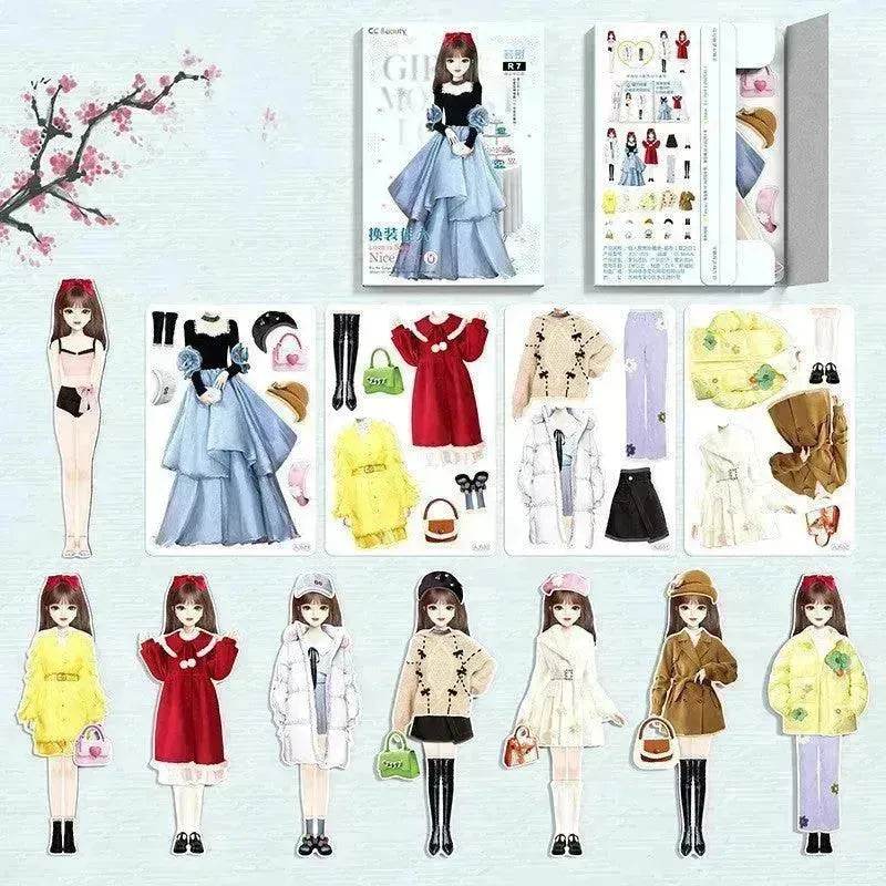 Magnetic Baby Girl Dressing Stickers Baby Clothing Stickers Book Toys