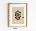 Vintage Jar with Lid Art Print SK0143