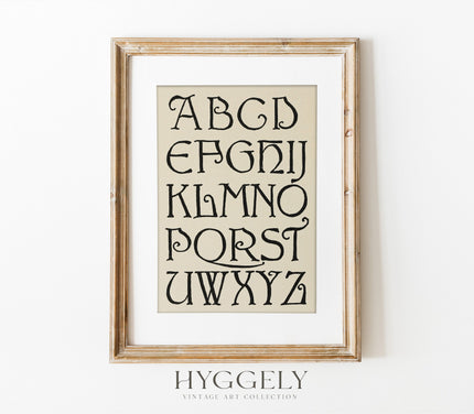 Antique Alphabet Art Print SK0154