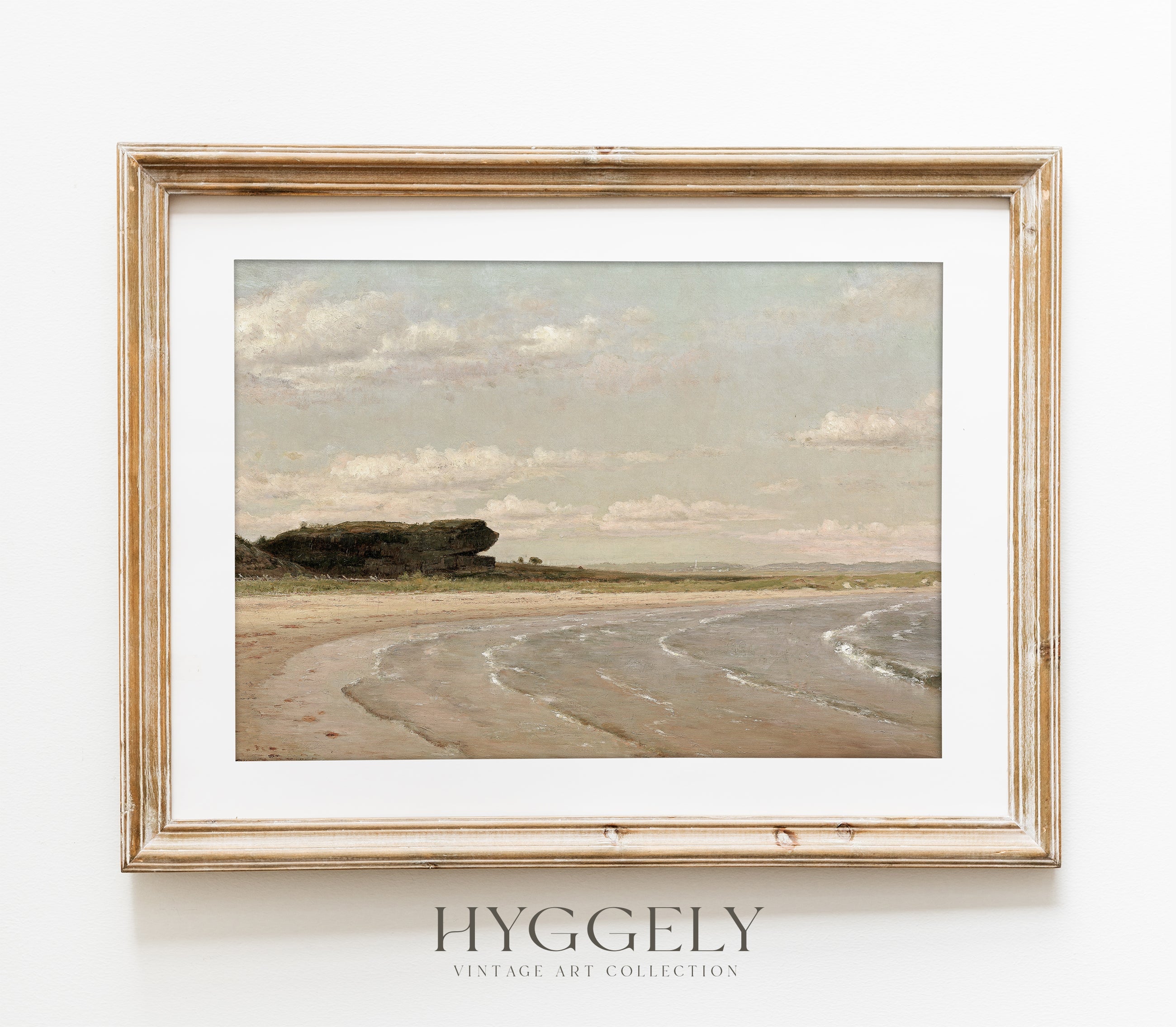 Vintage Coastal Pastel Landscape Art Print L0217