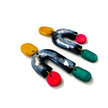 Marbled Asymmetric Earrings with Colorful Ascents
