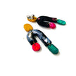 Marbled Asymmetric Earrings with Colorful Ascents