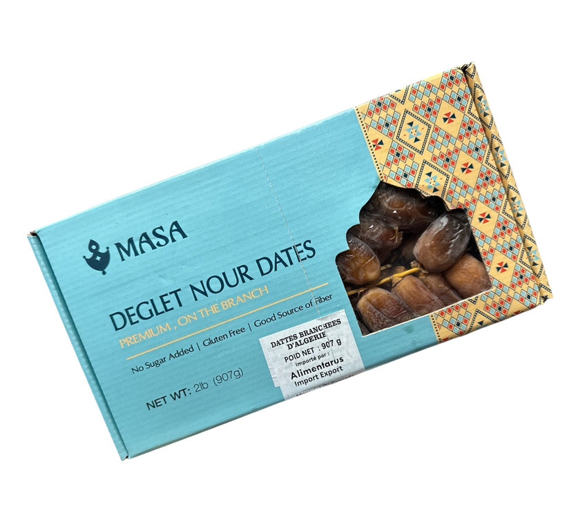MASA Algerian Golden Deglet Nour Branched Dates 2lbs