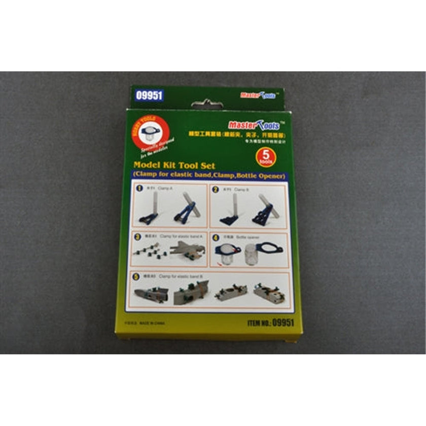 Master Tools 09951 Model Kit Tool Set (Clamp for Elastic Band, Clamp, Bottle Opener) NIB