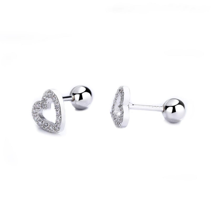 Boucles d'oreilles Coeurs en argent sterling