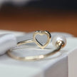 Bague Coeur en or 10K, perle et moissanites