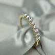 Bague semi-éternité à 8 moissanites en or 10K ou argent sterling